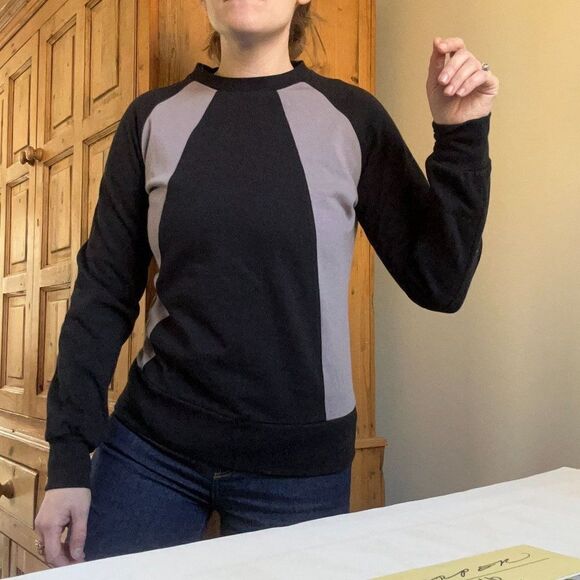 Mini‎ Cooper Black Gray Pullover Sweatershirt Colorblock S / M (READ!) - Picture 11 of 11